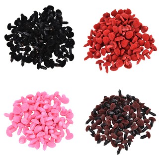 100 Pcs/Set Plastic Bear Nose Triangle Velvet Noses Buttons DIY Toy 4 Colors