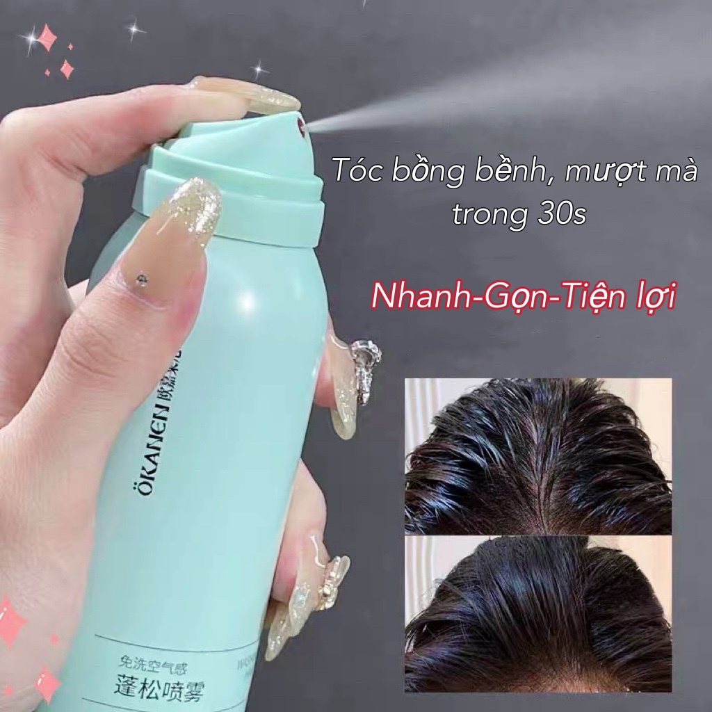 Xịt gội đầu khô cấp tốc làm sạch giúp tóc bồng bềnh suốt 8 tiếng không bết dính