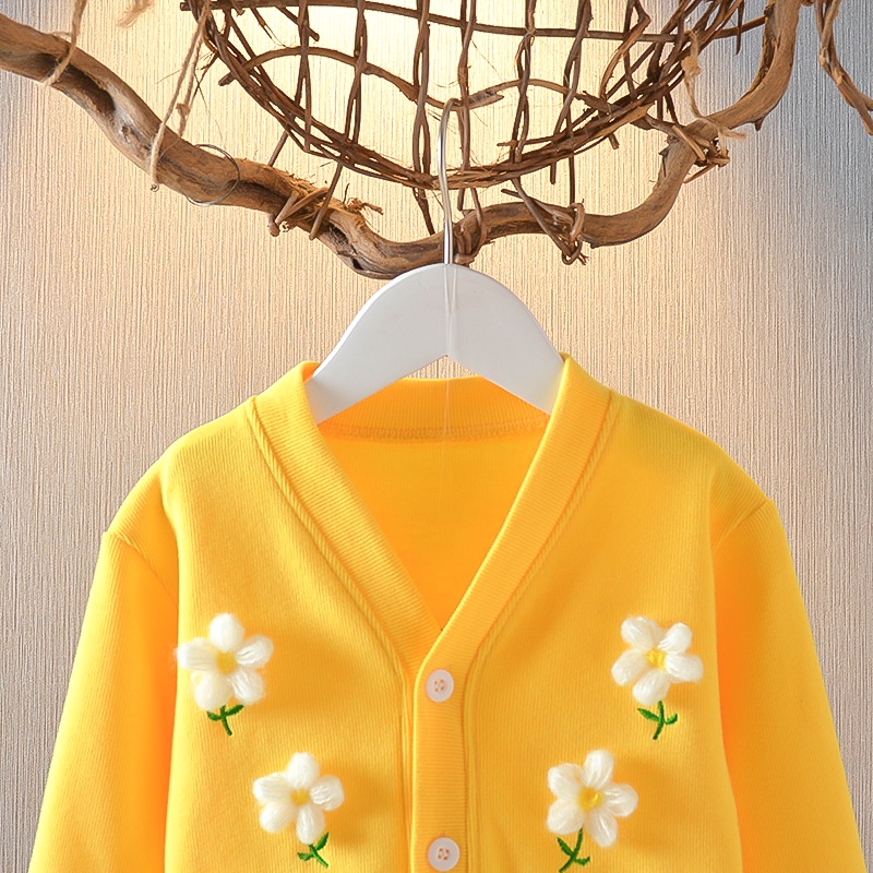 Áo Khoác cardigan Len Dệt Kim Phong Cách Hàn Quốc Thời Trang Xuân Thu 2022 Dành Cho Bé Gái