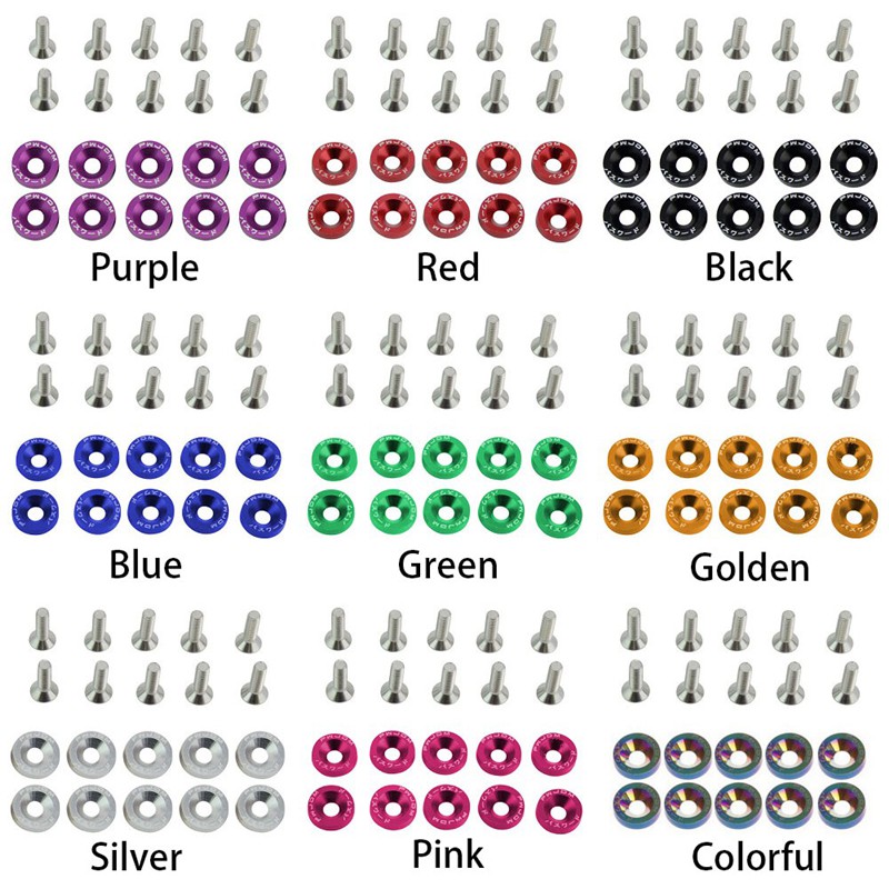 Bộ 10 ốc vít gắn biển số miếng cản cho xe hơi