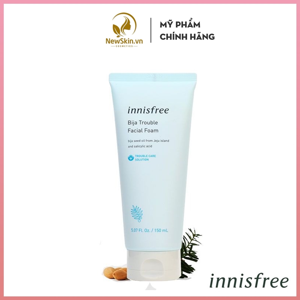 [CHÍNH HÃNG] Sữa Rửa Mặt Innisfree Bija Trouble Facial Foam 150ml - Cho Da Mụn