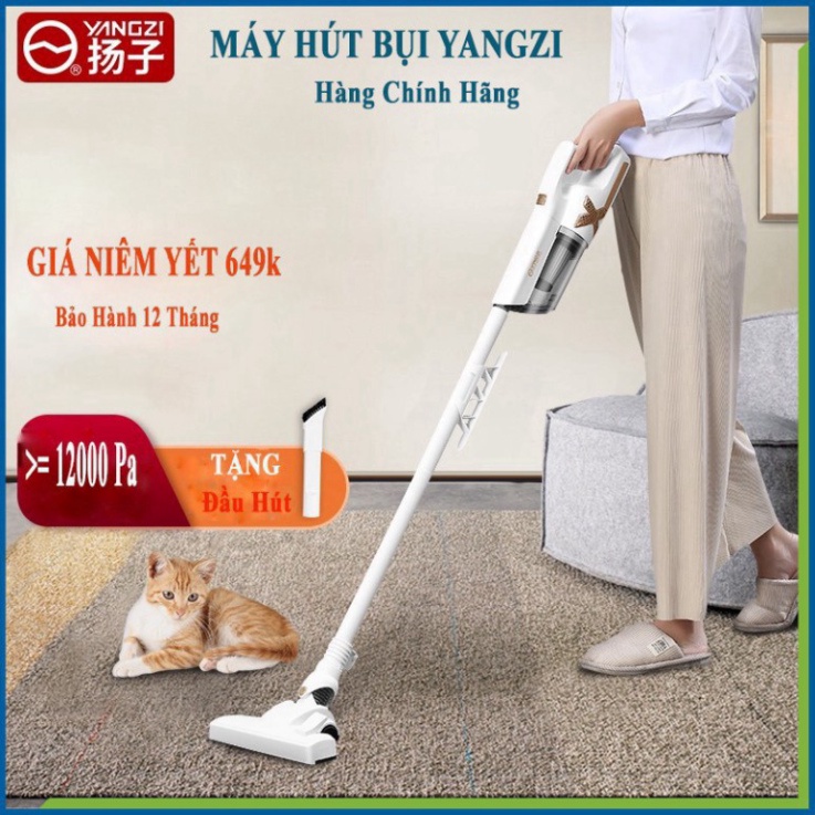 Máy hút bụi cầm tay Yangzi, lực hút mạnh 14kPa, công suất 600W, máy hút êm độ ồn chỉ 72db_Vimart