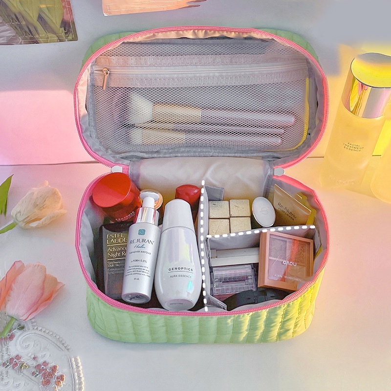 Túi Đựng Mỹ Phẩm/ Đồ Vệ Sinh Cá Nhân Bằng Nylon Sức Chứa Lớn Thời Trang Cho Nữ