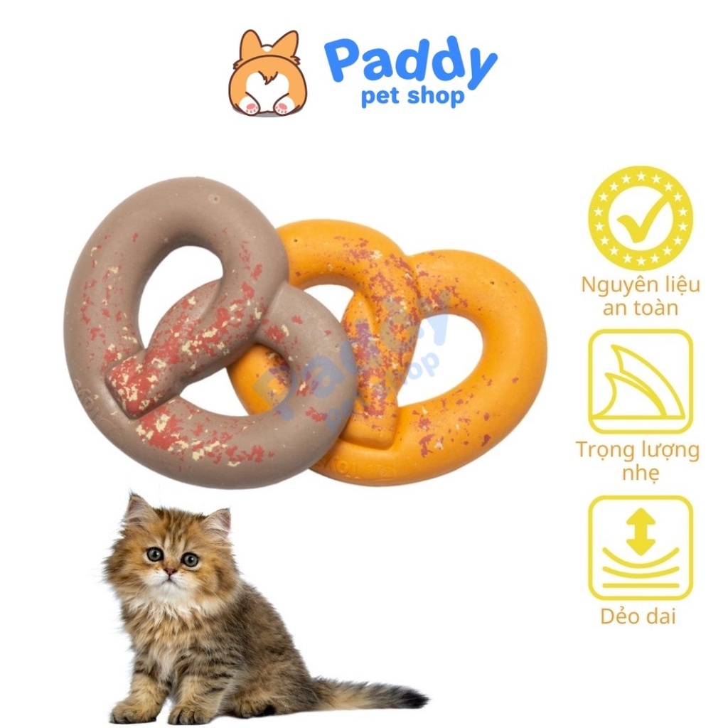 Bánh Quy Cao Su Đính Thừng TPET Đồ Chơi Chó Mèo