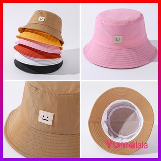 Nón bucket trơn màu thêu icon cá tính - Nón tai bèo cute