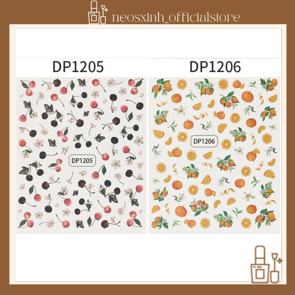 Sticker Dán Móng Tay Trái Cây DP1195-1214 Cute Hot Trend - Hình Dán Móng - Neosxinh Nails