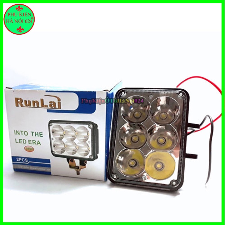 Bộ 2 Chiếc Đèn Trợ Sáng Runlai Siêu Sáng 12v-80v 6 Mắt Ánh Sáng Trắng