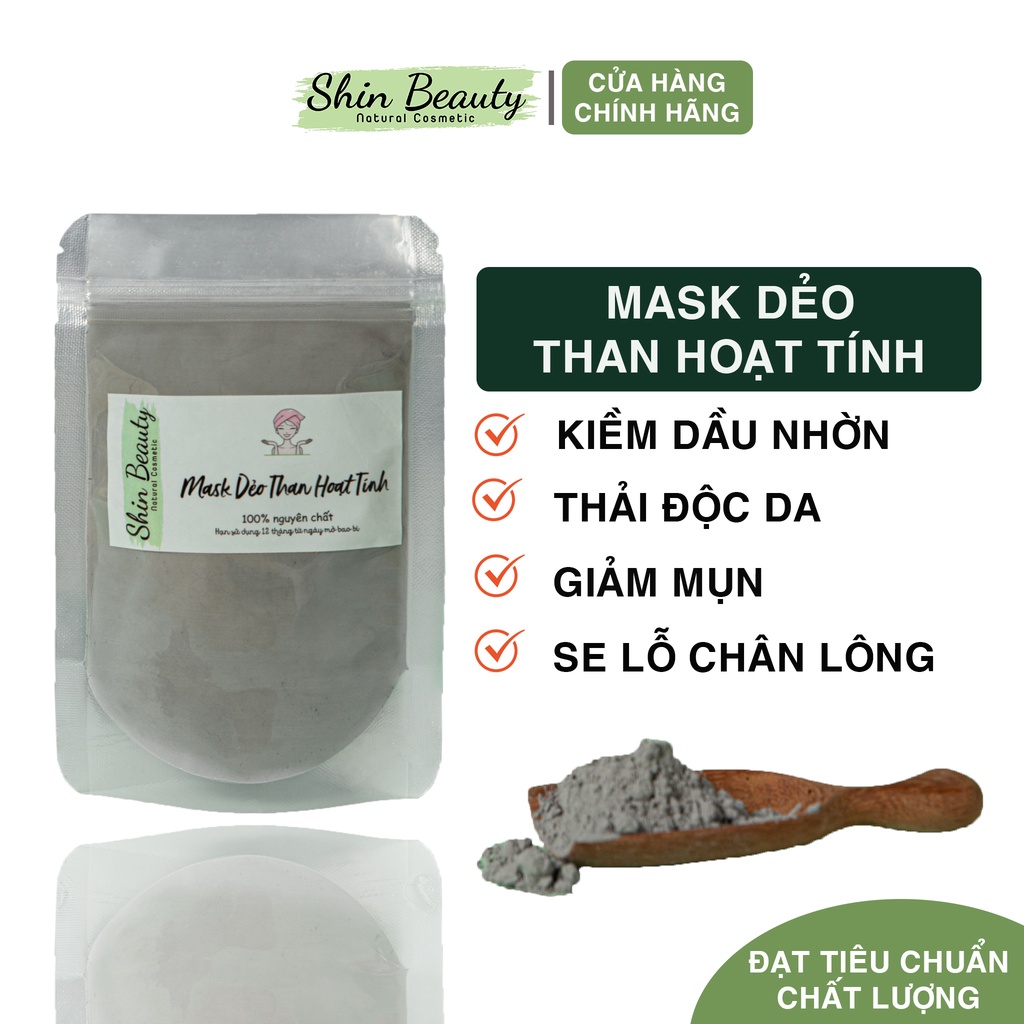 Mask Dẻo Than Hoat Tính Shin Beauty thải độc dưỡng trắng da chuyên dùng trong Spa