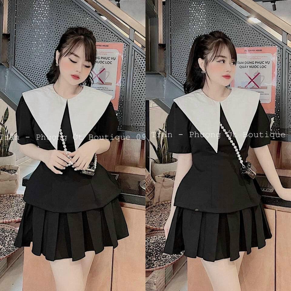 ÁO cộc tay pha cổ khóa lưng sang chảnh 2 màu(kèm ảnh thật và video)