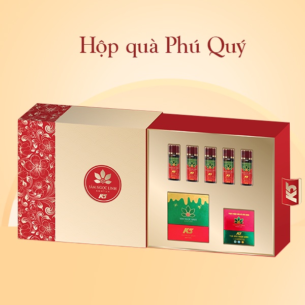 [Quà Tết] Hộp Quà Phú Quý - Sâm Ngọc Linh Kon Tum K5 Chính Hãng