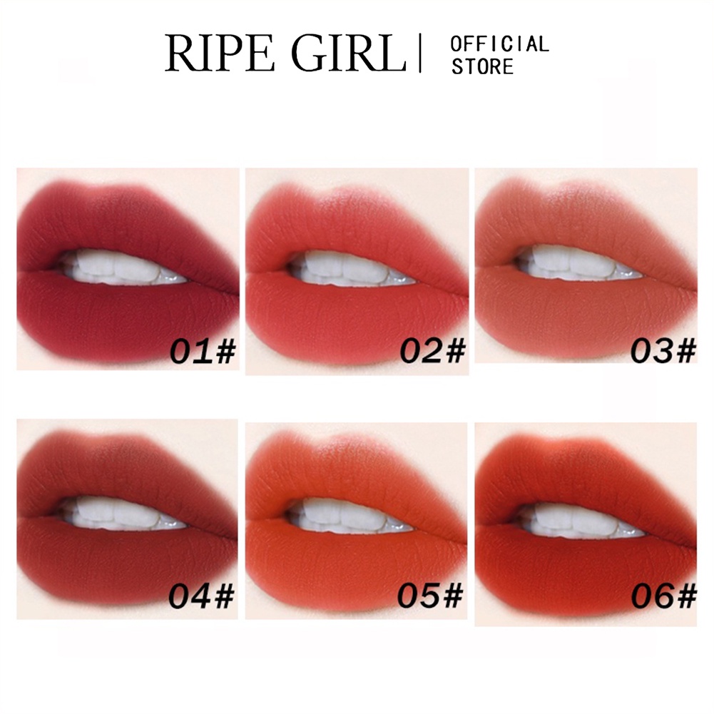 Son môi Ripe Girl dạng lỏng 6 màu dưỡng ẩm không phai chống nước lâu trôi