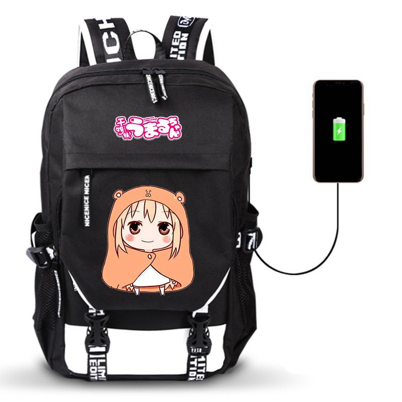 Balo Khóa Trắng Vát CÔ EM GÁI HAI MẶT Himouto! Umaru-chan anime chibi đi học cặp sách tiện lợi