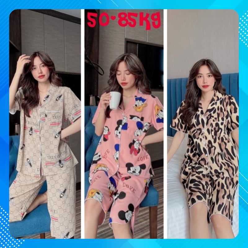 Bộ Lửng Pijama Bigsize 50-100kg đồ mặc nhà đông xuân cho nữ thoải mái