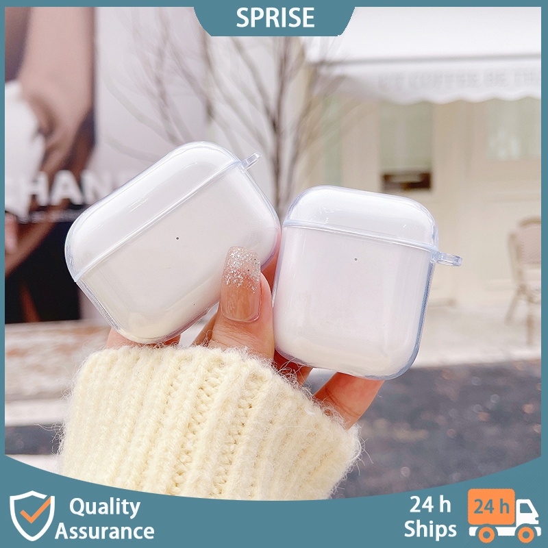Vỏ bảo vệ hộp sạc tai nghe SPRISE trong suốt chất lượng cao thích hợp cho Airpod 1/2/3/Pro