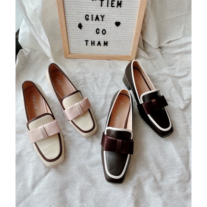 💕 GIÀY LOAFER NƠ LỤA HÀN QUỐC SIZE 35-39