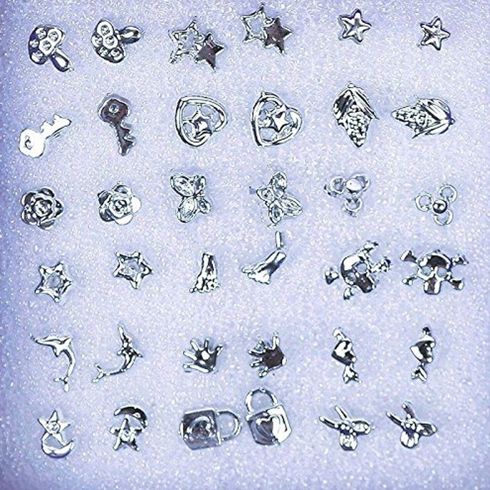 Bộ 18 Đôi Bông Tai Thiết Kế Thanh Lịch Thời Trang|Bông Tai Mạ Bạc Hình Mèo Dễ Thương