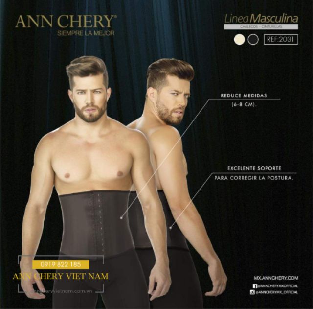 Gen nịt bụng nam Latex ANN CHERY 2031