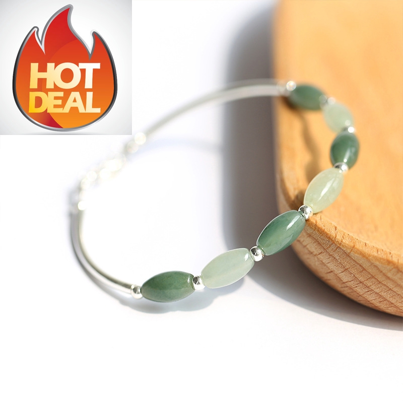 （Silver 92.5%Silver Women's Jadeite Bracelet