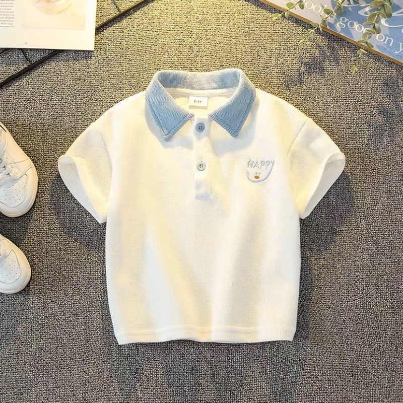 Áo thun Polo thời trang Hàn Quốc đơn giản cho bé trai