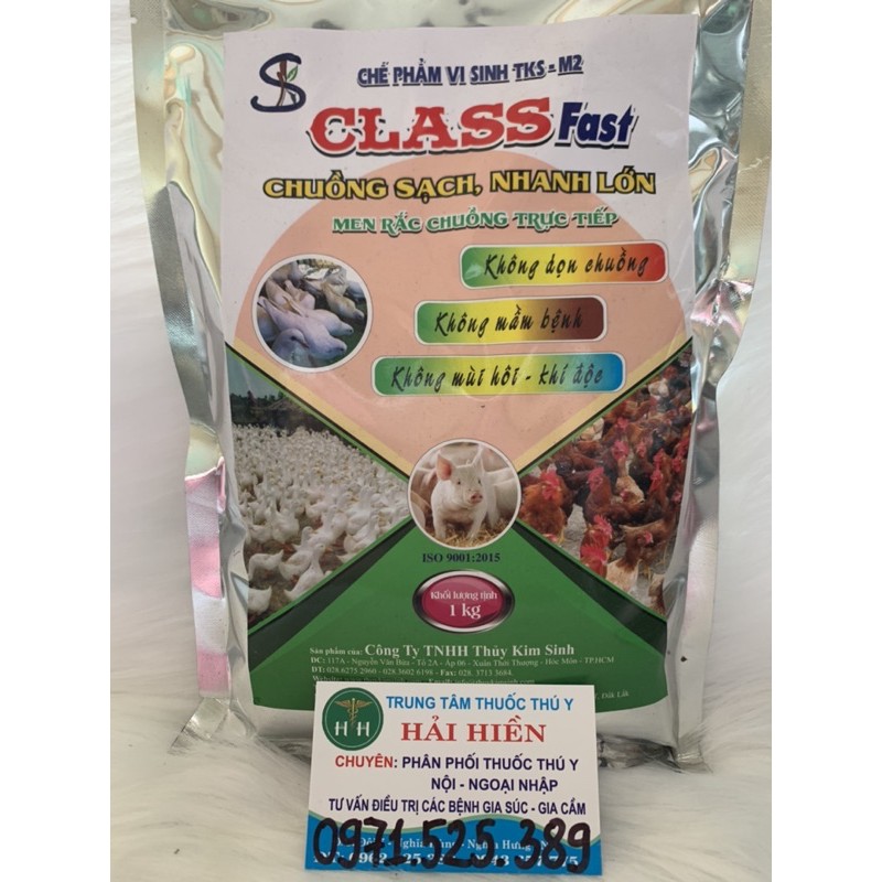 1 kg CLASS fast - Men rắc chuồng trực tiếp, chuồng sạch, không mùi hôi