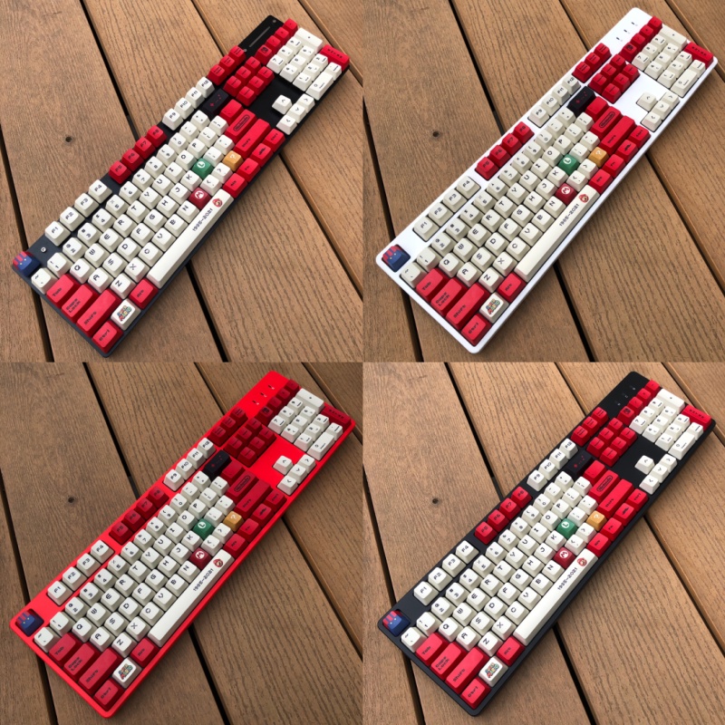 Keycap set PBT Mario Dye-sub nhiều phối màu nút bàn phím cơ phù hợp các layout cơ bản