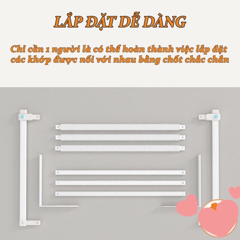 Thanh chắn giường BabyShark bản cao cấp nâng hạ từng bên, Bảo hành 12 tháng từ NSX