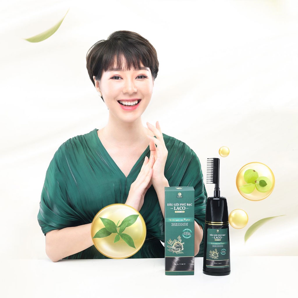 [Chính Hãng] Dầu Gội Phủ Bạc Thảo Dược Laco Black Hair 200ml - Gội Là Đen Nhuộm Tóc Tự Tin Sau 9 Phút