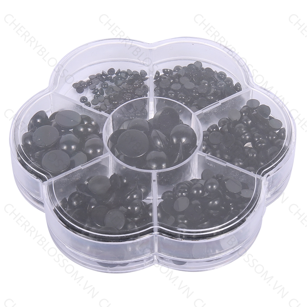 Set 500 Mắt Nhựa Tròn 3-12mm Màu Đen Cho Búp Bê