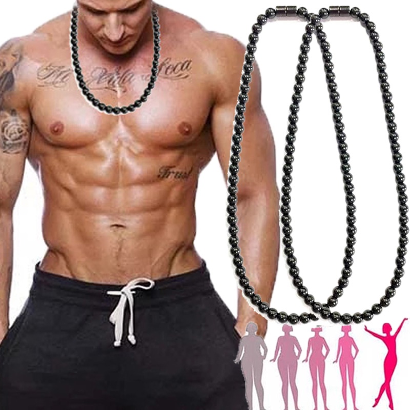 Vòng cổ Đá Hematite Đen Khóa Nam Châm Cải Thiện Giấc Ngủ Cải Thiện Giấc Ngủ Thời Trang Unisex