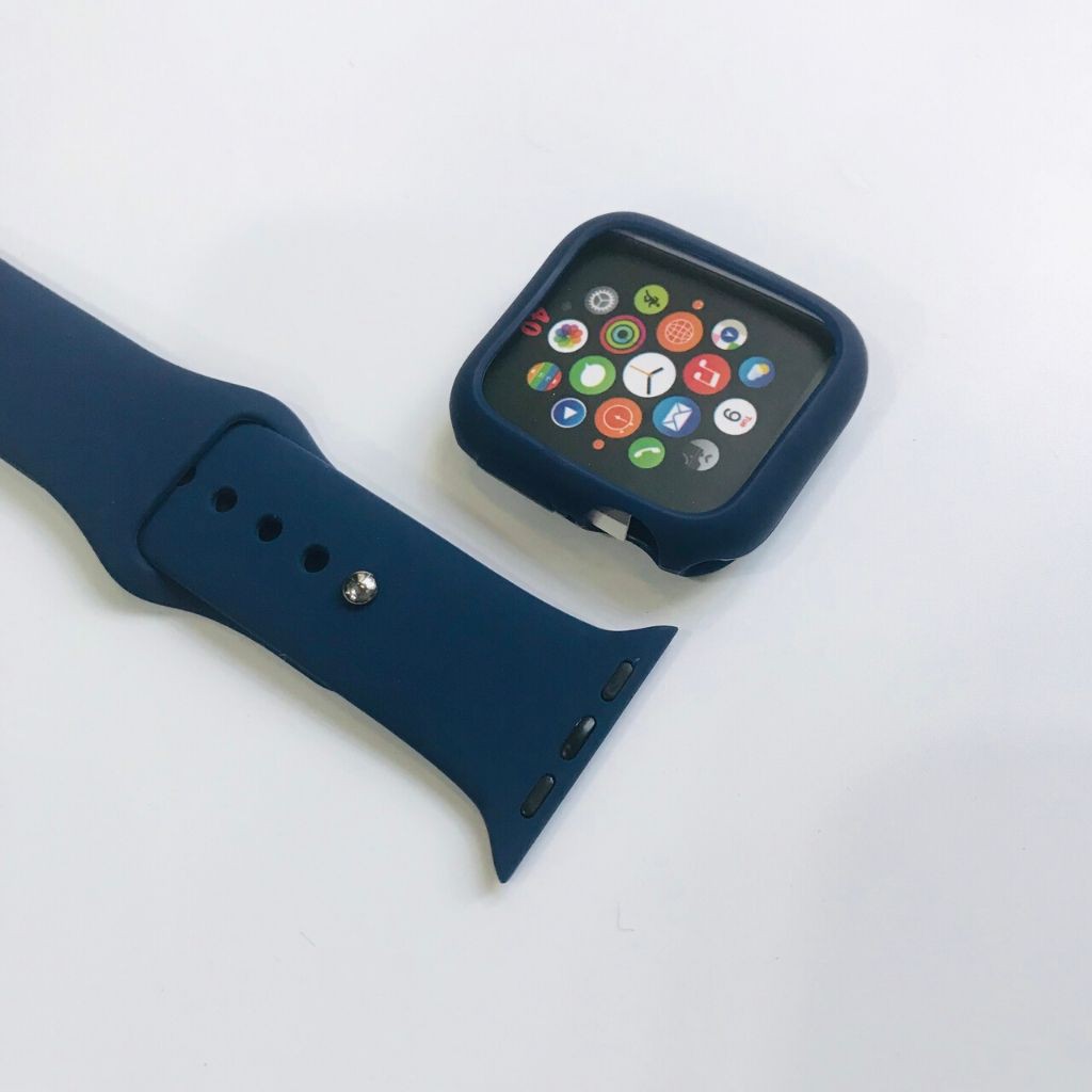 Combo ốp viền silicon dẻo và dây silicon cho Apple Watch đồng Hồ Thông Minh iWatch 1/2/3/4/5/6/SE size 38/40/42/44 mm