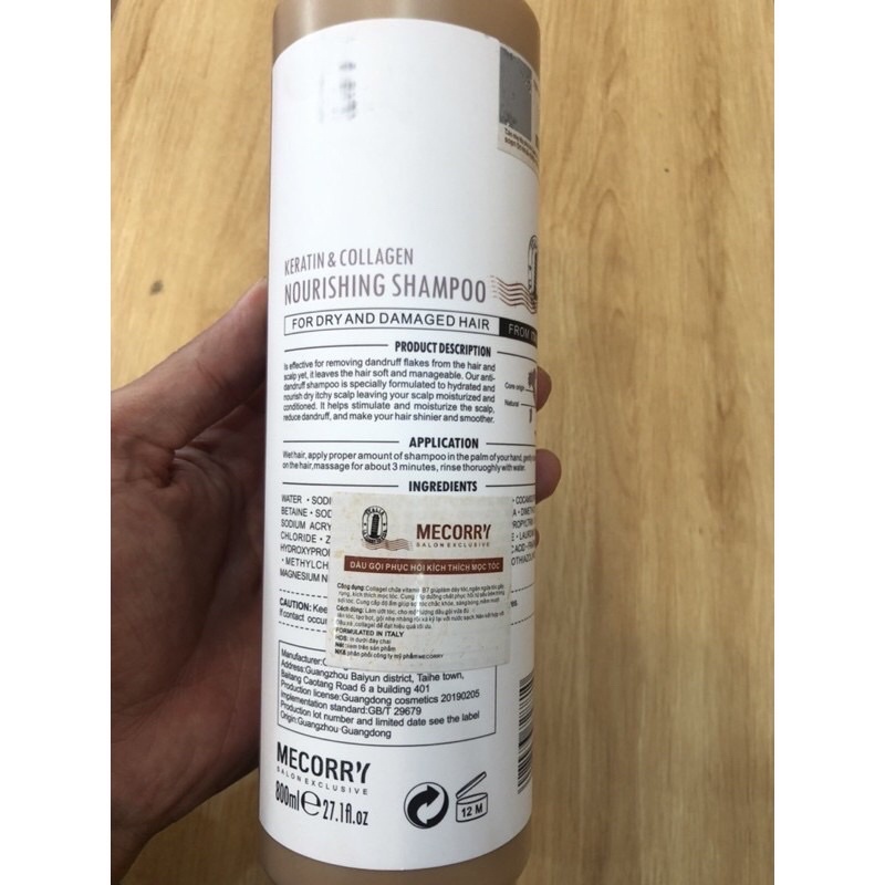 Cặp Dầu Gội Chuẩn Salon Hiệu MECORRY(Ý) Giúp Mọc Tóc  Ngăn Ngừa Rụng Tóc Hiệu Quả ( SP41232335)