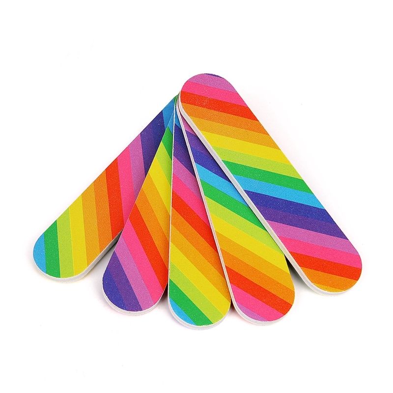 Bộ 5 Thanh Dũa Móng Tay 2 Mặt Màu Cầu Vồng Sặc Sỡ Chất Lượng Cao