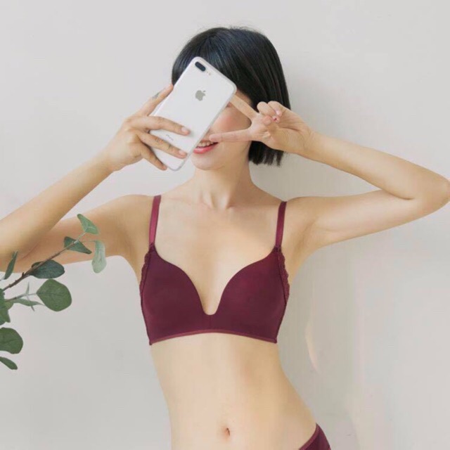 Mẫu mới- Áo Su Nhật Phối Ren Ko Gọng Mút mỏng