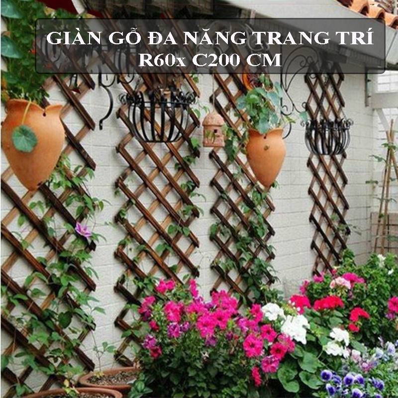 [SHIP HỎA TỐC] Giàn gỗ treo cây hoa ban công chung cư, treo hoa trang trí ban công sân thượng, decor sân vườn