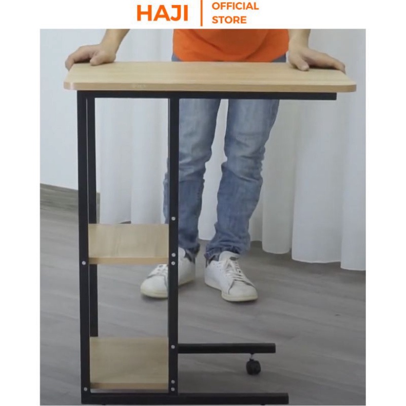 Bàn đa năng kèm kệ có bánh xe di động,b àn làm việc tại nhà có thể làm tab đầu giường thiết kế  thông minh -  GM22