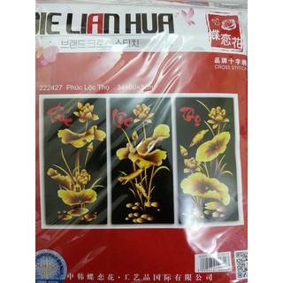 Tranh thêu chữ thập phúc lộc thọ 222427