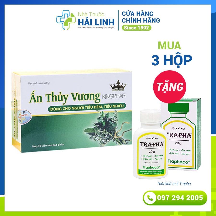 [CHÍNH HÃNG] ẤN THỦY VƯƠNG Kingphar Hộp 30 viên - Viên Uống Bổ Thận, Giúp bổ thận, cố tinh, ấm bàng quang
