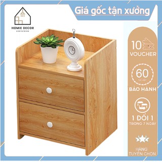 Tủ Đầu Giường 2 Ngăn Kéo Bằng Gỗ - Kệ đầu giường gỗ MDF cao cấp chống mối mọt - Được kiểm tra hàng
