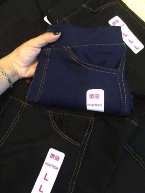 Quần giả jean 4 túi chất liệu cotton da cá