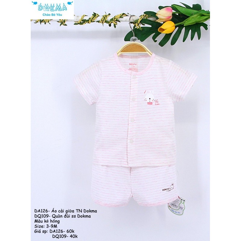 [Mã FAMAYFA2 giảm 10K đơn 50K] [Xả hàng] Bộ cài giữa tay ngắn bé trai/gái Dokma (Sz 3-9m)