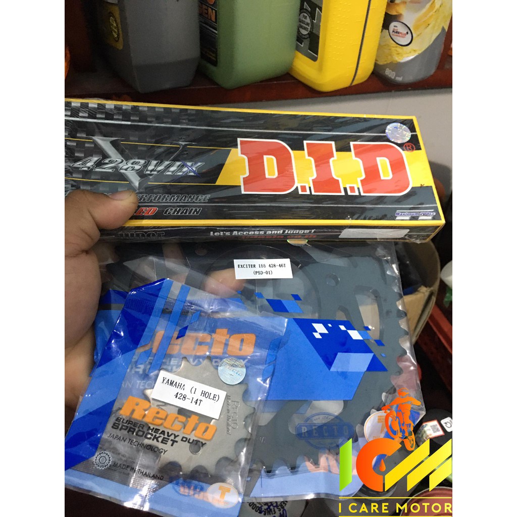 Nhông Dĩa Recto 14T-46T Và Sên Phốt DID Cho Exciter 155 VVA