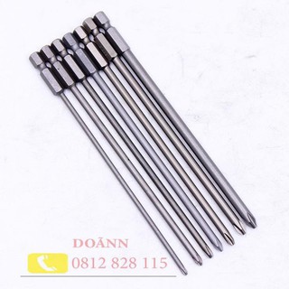 Bộ 3 mũi tô vít 4 cạnh dài 120mm chuôi lục giác cho khoan bắn vít