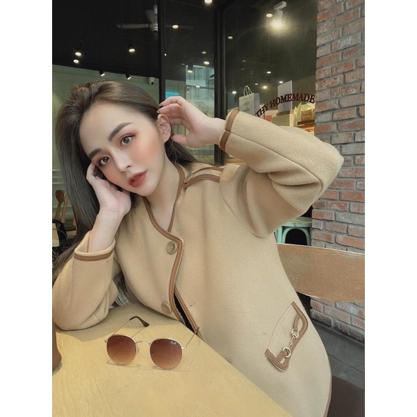 Áo dạ màu nâu siêu tây  , hàng 2 lớp