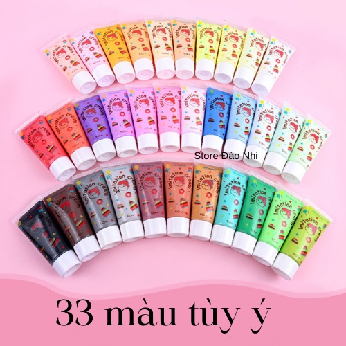 Keo Kem 50Gram 33 màu lựa chọn trang trí toploader ốp lưng phụ kiện_Keo Mô Phỏng_Kem keo