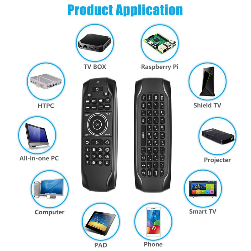 Bàn Phím Bluetooth 5.0 Mini G7Bts Gyroscope Điều Khiển Từ Xa Ir Cho Tv Box Laptop Thông Minh