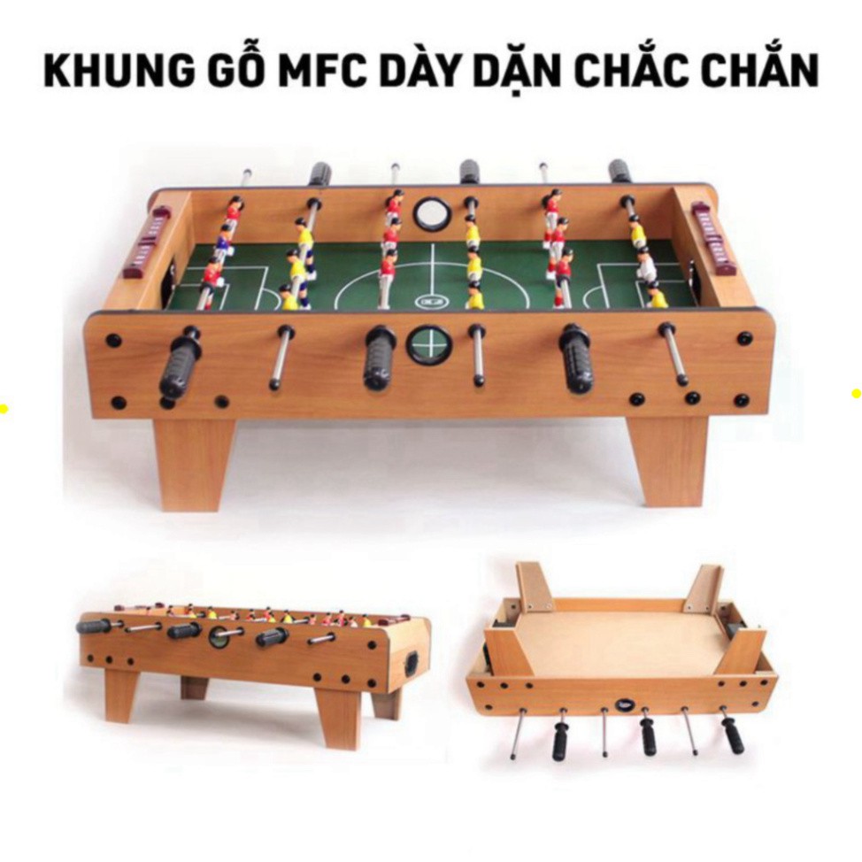 Bàn Bi Lắc Mini 6 Tay Cầm Lớn Cho Trẻ Em, Bàn Đá Banh, Bóng Bằng Gỗ Cỡ Loại Size To