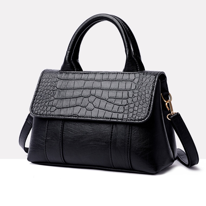 Túi đeo vai IELGY trơn màu họa tiết cá sấu hợp thời trang cho nữ