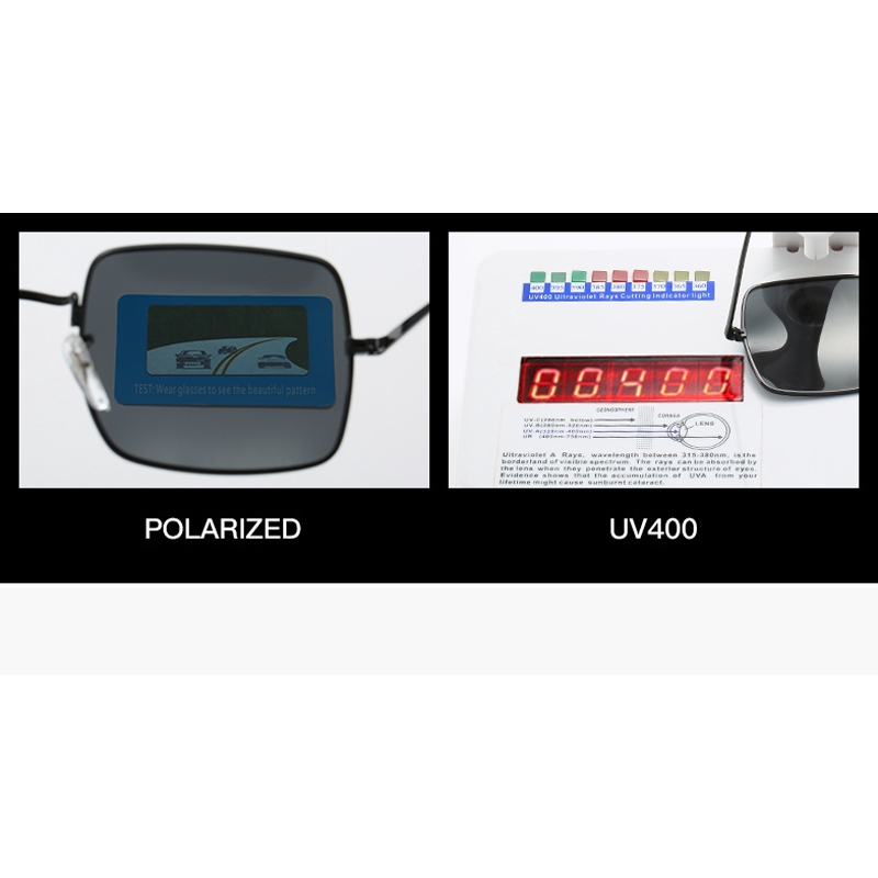 Kính mát gọng vuông tròng phân cực phong cách Châu Âu cho nam giới