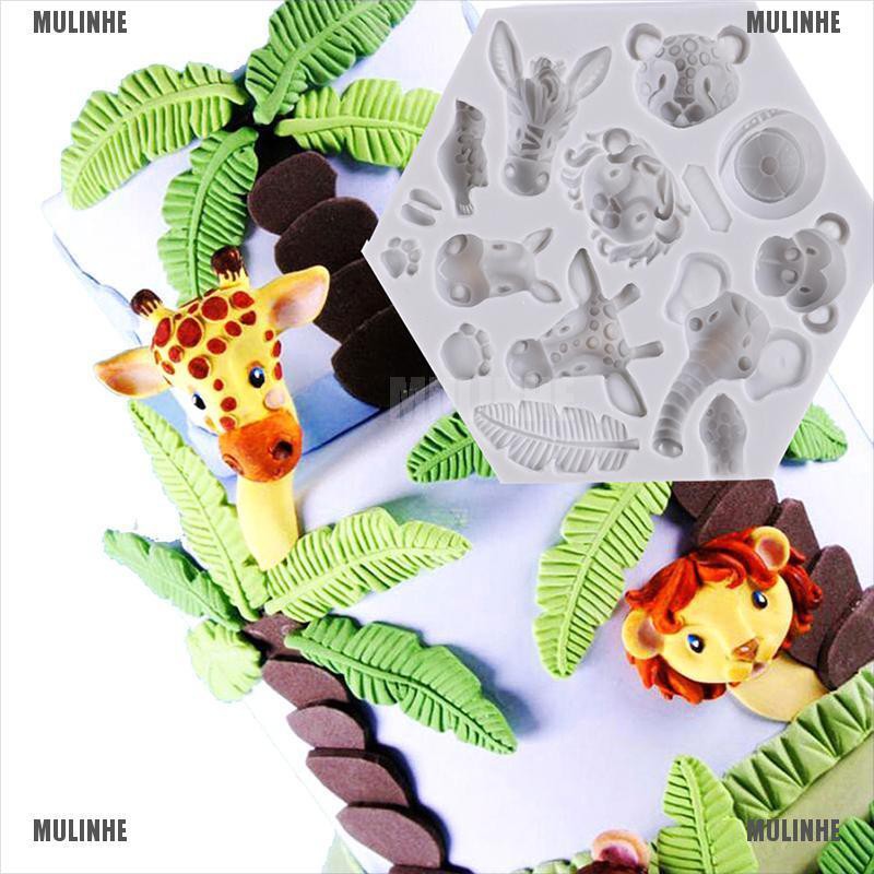 Khuôn silicone Làm Bánh Hình Động Vật Rừng Cây