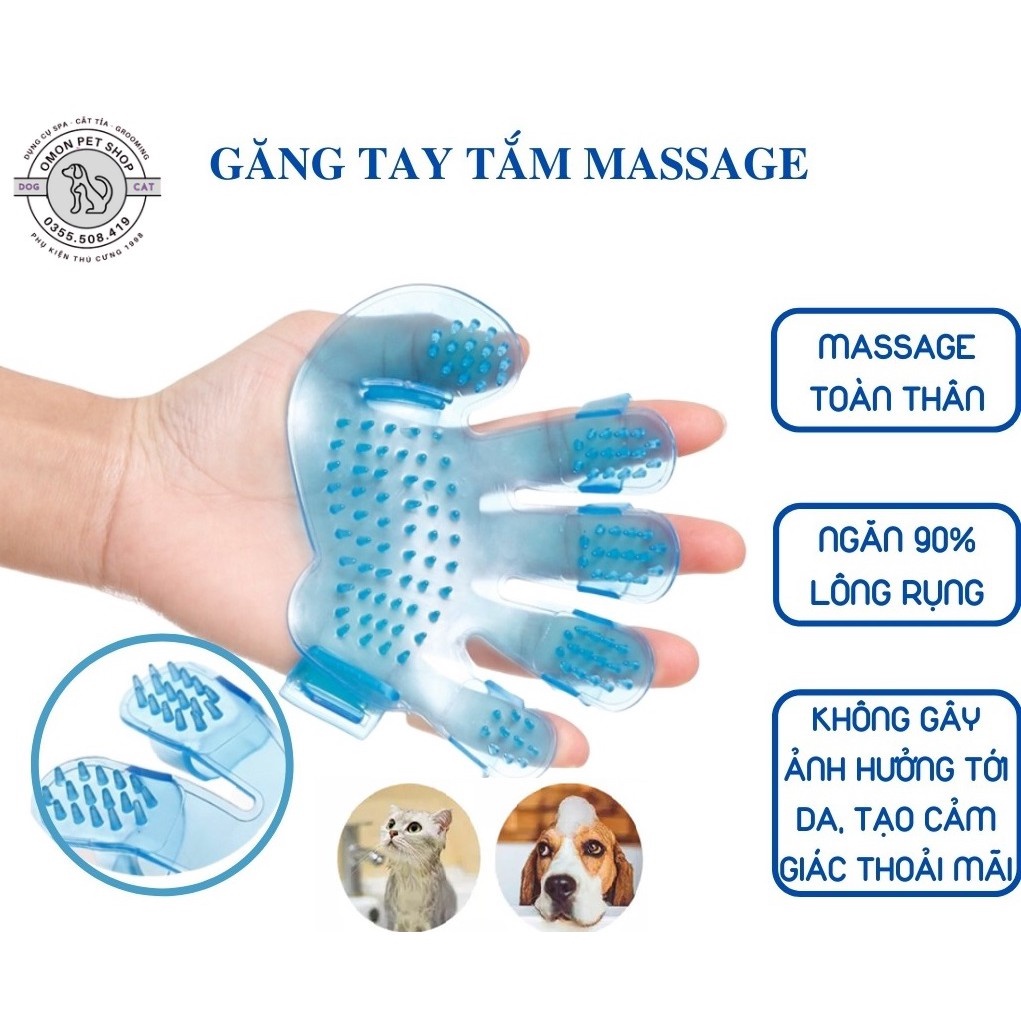 Găng tay tắm cho Chó và Mèo